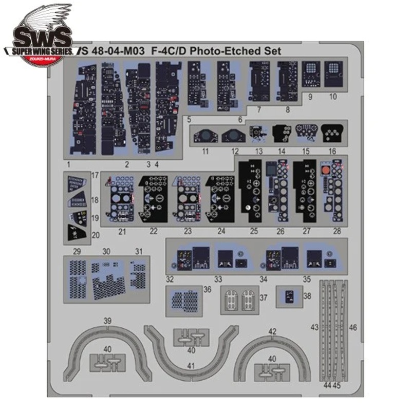 Zoukei-Mura 1/48 US F-4C/D Phantom II Photoetch Detail Set SWS48-06-M01