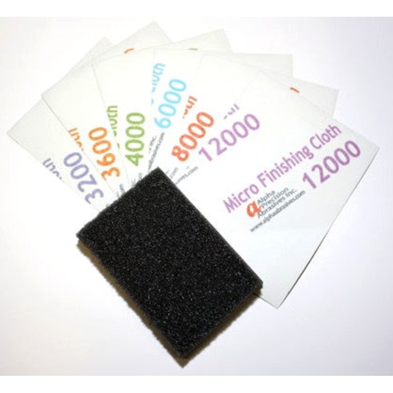 Alpha Abrasives 2050 Micro Finishing Cloth Abrasive Sheets 3" x 4" (6 Sheets)