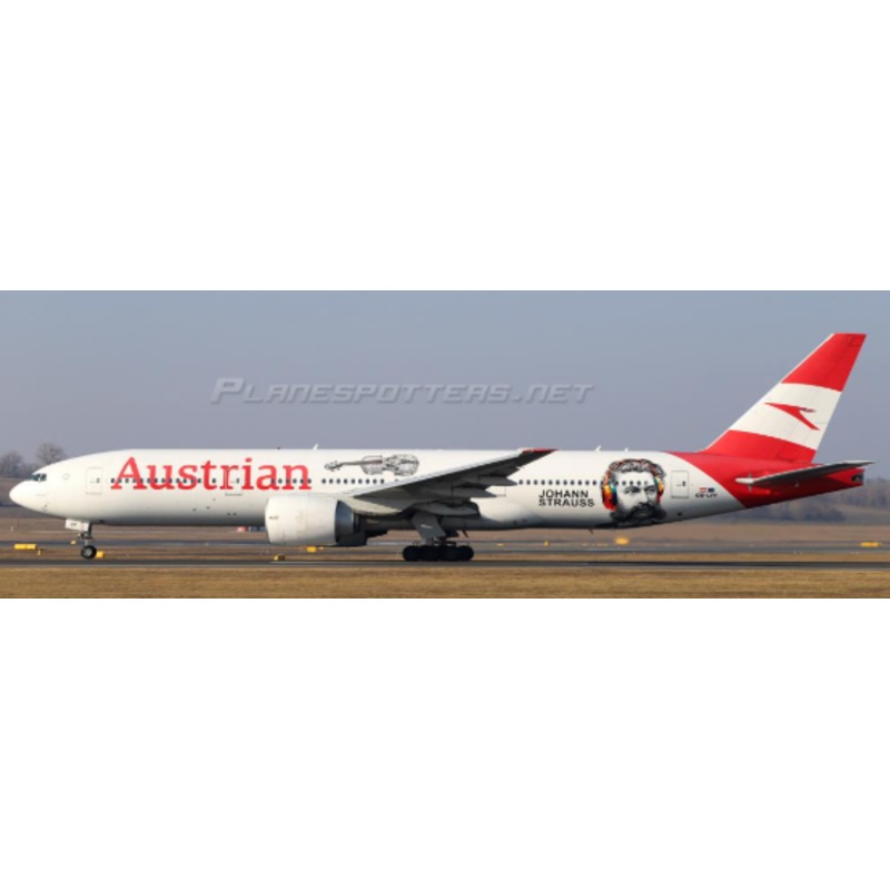 XX40688A | JC Wings 1:400 | Austrian Airlines Boeing 777-200ER Johann Strauss Reg: OE-LPF Flaps Down With Antenna | is due May 2025