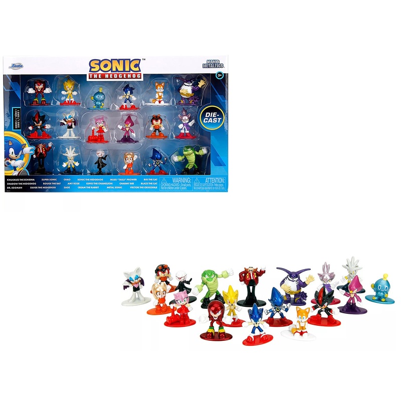 "Sonic The Hedgehog" Set of 18 Diecast Figures "Nano Metalfigs" Series by Jada
